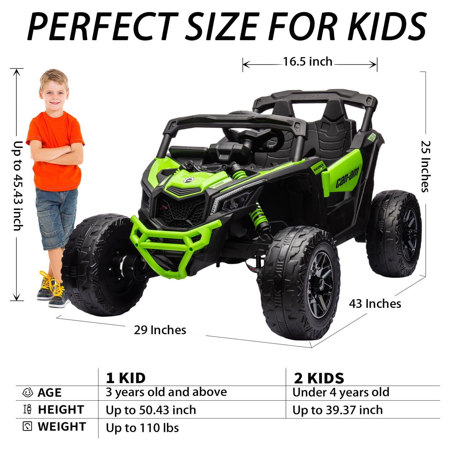 24V 4x4 Ride on Car Truck, IRIMMY 4WD/2WD Switchable Kids UTV, 200W*4 Power Motors, EVA Tires, Bluetooth Music, LED Lights, 4 Shock Absorbers, Licensed Can-Am Electric Car for Kids Boys Girls, Green