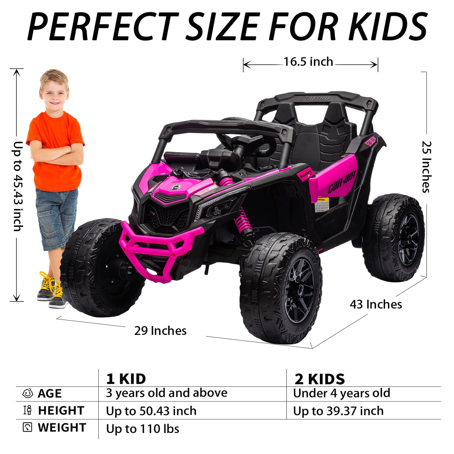 24V 4x4 Ride on Car Truck, IRIMMY 4WD/2WD Switchable Kids UTV, 200W*4 Power Motors, EVA Tires, Bluetooth Music, LED Lights, 4 Shock Absorbers, Licensed Can-Am Electric Car for Kids Boys Girls, Pink